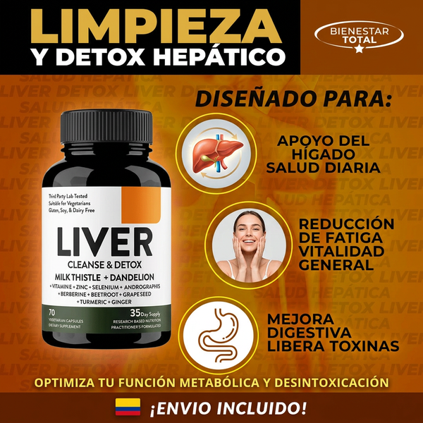 Liver Cleanser - Suplemento Detox Hepático Natural