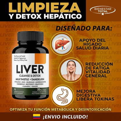 Liver Cleanser - Suplemento Detox Hepático Natural